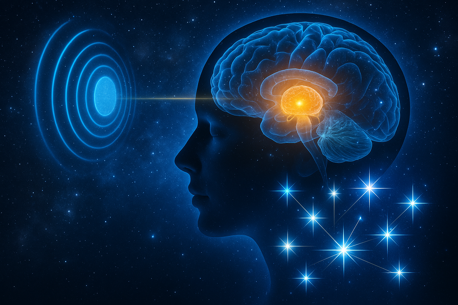 Genius Brain Signal listening concept visual